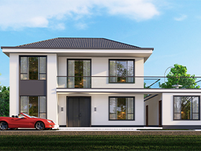 18.4×10.5米 兩層現代簡約獨棟別墅 占地167.4平方 編號;202401022339